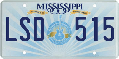 MS license plate LSD515