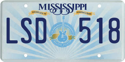 MS license plate LSD518