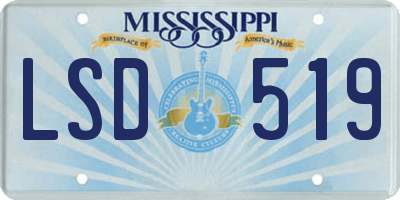 MS license plate LSD519