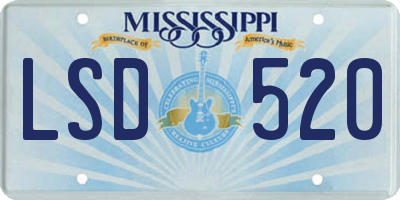 MS license plate LSD520