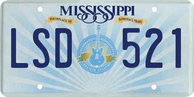 MS license plate LSD521