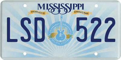 MS license plate LSD522
