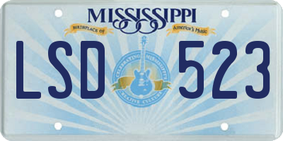 MS license plate LSD523
