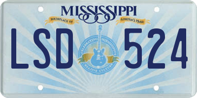 MS license plate LSD524