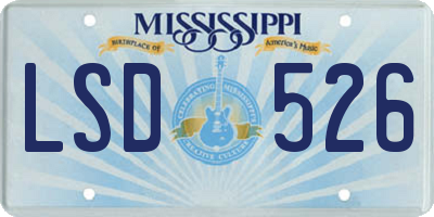 MS license plate LSD526