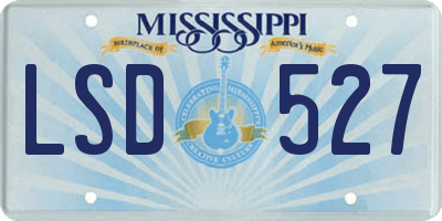 MS license plate LSD527