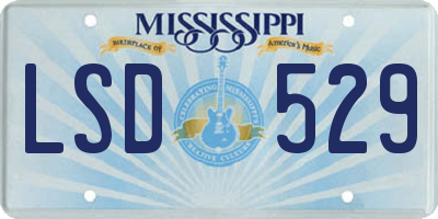MS license plate LSD529