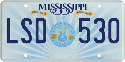 MS license plate LSD530