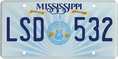 MS license plate LSD532