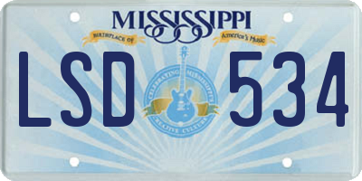 MS license plate LSD534