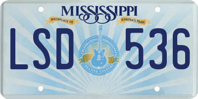 MS license plate LSD536