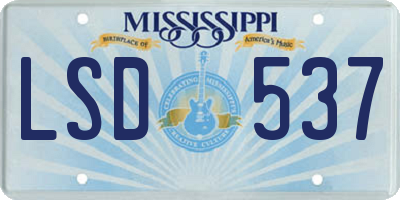 MS license plate LSD537