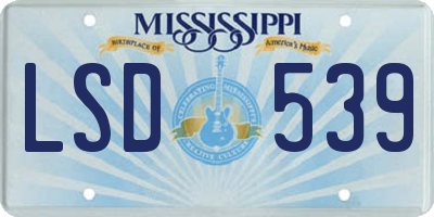 MS license plate LSD539