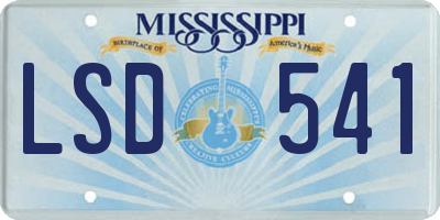 MS license plate LSD541
