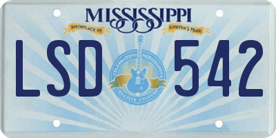 MS license plate LSD542