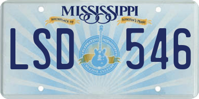 MS license plate LSD546