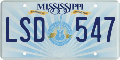MS license plate LSD547