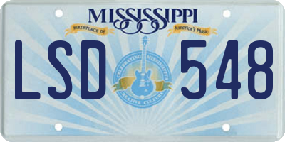 MS license plate LSD548