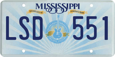 MS license plate LSD551