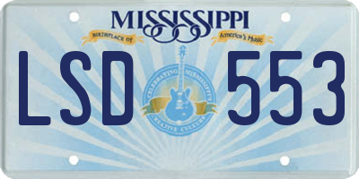 MS license plate LSD553