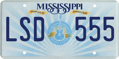 MS license plate LSD555
