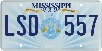 MS license plate LSD557