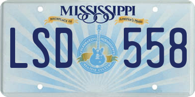 MS license plate LSD558