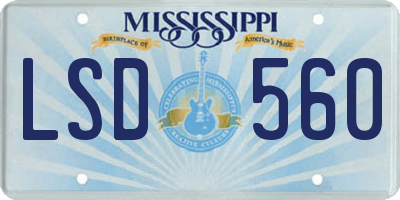 MS license plate LSD560