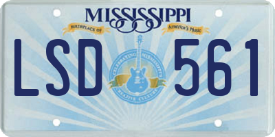 MS license plate LSD561