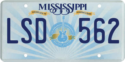 MS license plate LSD562