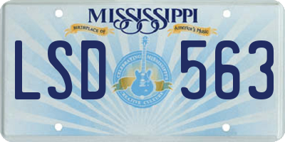 MS license plate LSD563