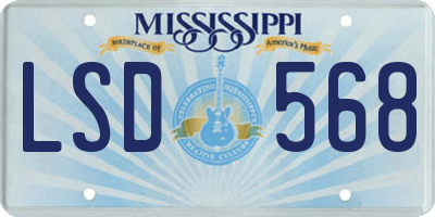 MS license plate LSD568