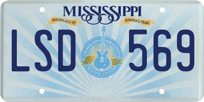 MS license plate LSD569