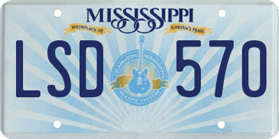 MS license plate LSD570