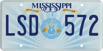 MS license plate LSD572