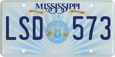 MS license plate LSD573