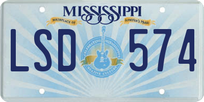 MS license plate LSD574