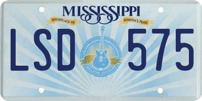 MS license plate LSD575
