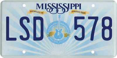 MS license plate LSD578