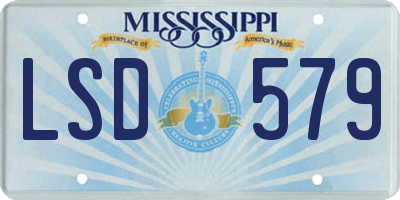 MS license plate LSD579