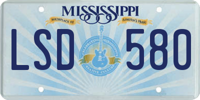 MS license plate LSD580