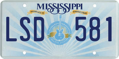 MS license plate LSD581