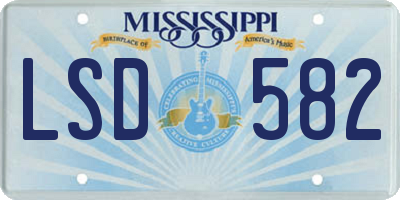 MS license plate LSD582