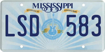 MS license plate LSD583