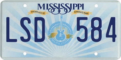 MS license plate LSD584