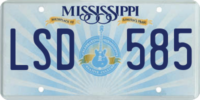 MS license plate LSD585