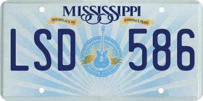 MS license plate LSD586
