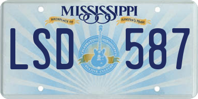 MS license plate LSD587