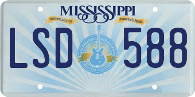 MS license plate LSD588
