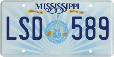 MS license plate LSD589